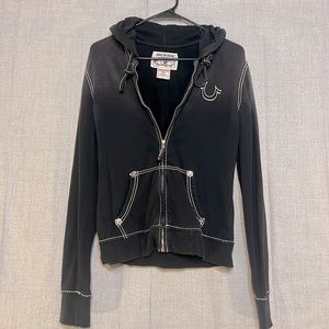 True Religion logo zip hoodie